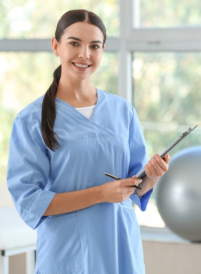 Medical professional with clipboard