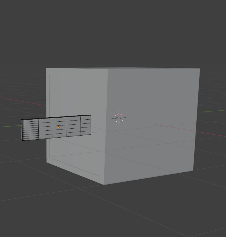 I started to work on the metal bit to copy and paste to the other side later. I added a cube and shaped it to size, then started dividing the shape's faces
