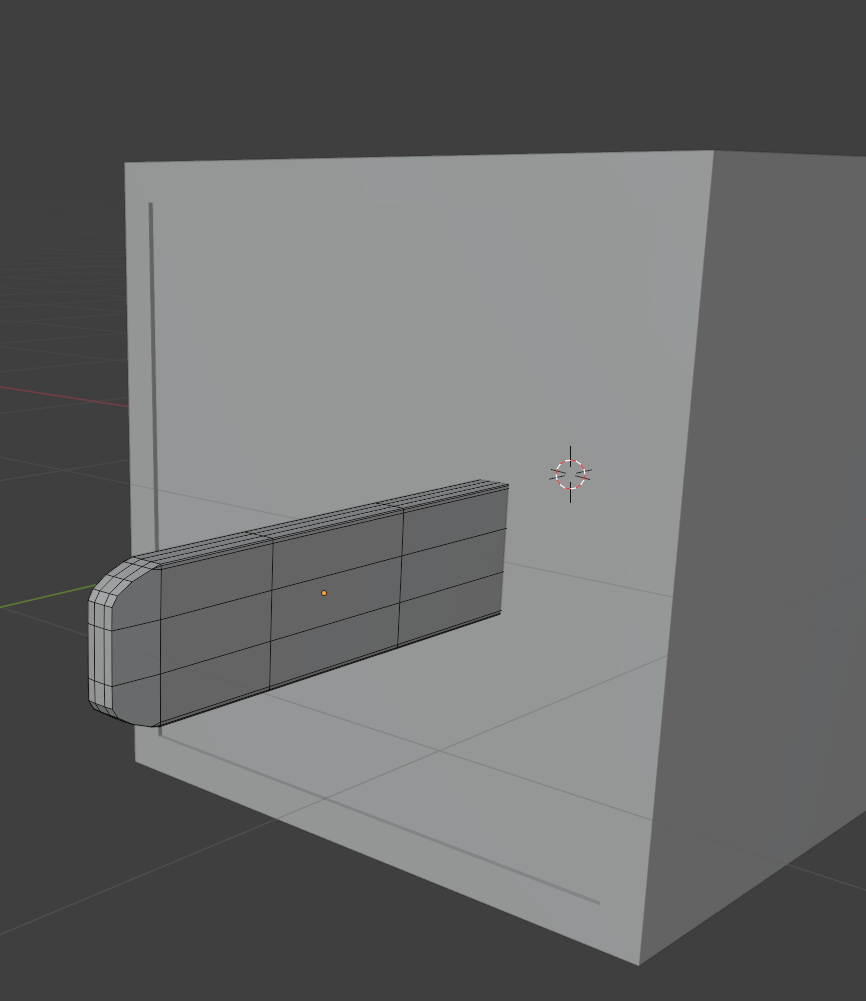 I divided the faces of the metal in a more reasonable way with less faces than the first iteration. I then went on to copying and pasting it to the other side. I also bevelled the edges to mimic the real block