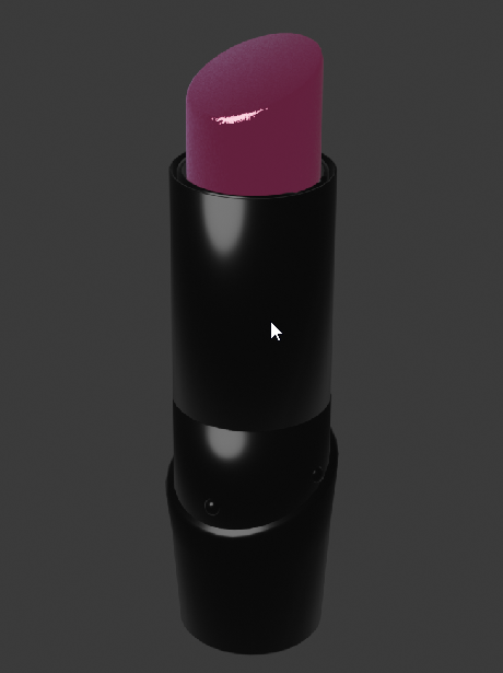 The second iteration of my lighting process. It still does not showcase how detailed the material of the lipstick is, but at least the plastic does not look too cartoony anymore