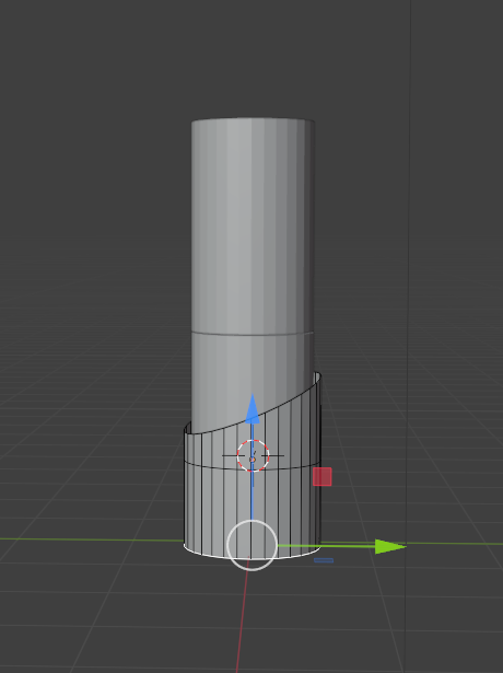 I added a third cylinder and ensured it was at the midpoint with the rest of the cylinders. I made its diameter bigger and learned how to evenly slice through the object via YouTube tutorials