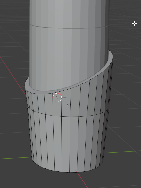 I scaled the edges and loops of this shape off the bottom, middle, and top of the cylinder to give it a tapering look