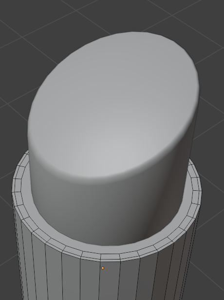I started mapping out the top lip of the cylinder to mimic the real lipstick. I noticed that there were two lips. One was of the outer cover, and the other helped the lipstick spin upwards when you twist it